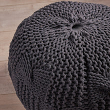 Load image into Gallery viewer, Bordeaux - Knitted Round Pouf