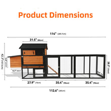 Load image into Gallery viewer, Chicken Coop With Run And Nesting Box, Large Outdoor Hen House For Backyard