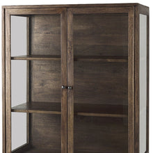 Load image into Gallery viewer, 36" Solid Wood And Metal Display Cabinet With Two Doors - Brown