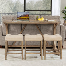 Load image into Gallery viewer, Bar Table Set With 3 Padded Stools