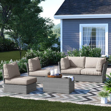 Load image into Gallery viewer, Stylish Modular Wicker Patio Seating Group