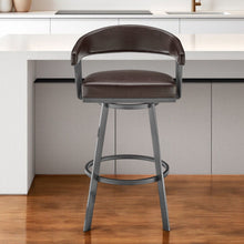 Load image into Gallery viewer, Swivel Low Back Counter Height Bar Chair - Chocolate And Gray