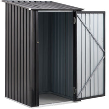 Load image into Gallery viewer, Outdoor Storage Shed, Metal Steel Garden Shed With Single Lockable Door, Small Shed Outdoor Steel Utility Tool Shed For Backyard Patio Garden Lawn - Black