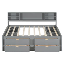 Load image into Gallery viewer, Daybed With 2 Bedside Cabinets, Upper Shelves And 4 Drawers
