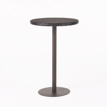 Load image into Gallery viewer, Outdoor Round Rattan Bar Table With Iron Frame - Multi Brown
