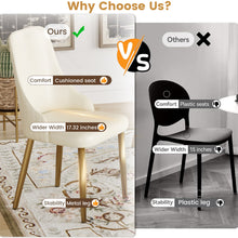 Load image into Gallery viewer, Modern Sponge-Filled Dining Chair, Solid Wood Metal Legs, Suitable For Restaurants, Living Rooms And Rooms (Set of 2) - White