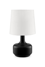 Load image into Gallery viewer, Metal Bedside Table Lamp With White Shade - Black