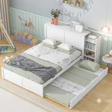 Load image into Gallery viewer, Storage Platform Bed With Pull Out Shelves And Trundle