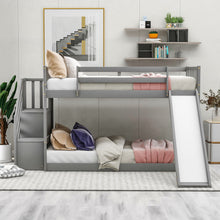 Load image into Gallery viewer, Bunk Bed With Convertible Slide And Stairway