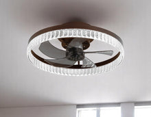 Load image into Gallery viewer, Metal Smart Enabled Semi-Flush Chandelier With Shades - Brown