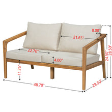 Load image into Gallery viewer, Westin - Outdoor Acacia Wood Loveseat - Teak / Beige
