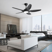 Load image into Gallery viewer, Ceiling Fan With Dimmable LED Light And Remote Control, 5 Blades DC Motor - Black