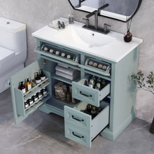 Load image into Gallery viewer, Bathroom Vanity With Sink, 2 Tip Out Drawers, Soft Close Hinges - Gray