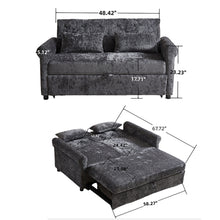 Load image into Gallery viewer, Loveseat Sofa Bed, Pull - Out Couch Sleeper & 2 Pillows