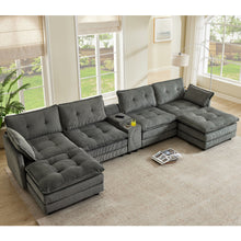 Load image into Gallery viewer, Oversized Modular Sectional Sofa With Multi Functional Console