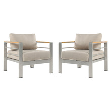 Load image into Gallery viewer, Cora - Outdoor Aluminum Club Chair Set Frame With Cushion Durable And Stylish Seating For Patio - Beige / Natural / Silver
