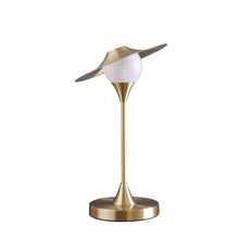Load image into Gallery viewer, Globe LED Table Lamp With Gold Novelty Shade - Gold
