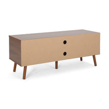 Load image into Gallery viewer, TV Stand With Shelves And Splayed Legs - White / Walnut