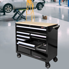 Load image into Gallery viewer, 9 Drawer Multifunctional Steel Tool Cart With Wheels And Wooden Top