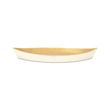 Load image into Gallery viewer, 10" Cast Iron Oval Boat Shaped Tray - Gold / Off White