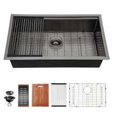Load image into Gallery viewer, Workstation Kitchen Sink, Single Bowl Undermount 16 Gauge Stainless Steel - White