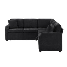 Load image into Gallery viewer, Modern L Shaped Sectional Sofa Bed With Hidden Storage Upholstery
