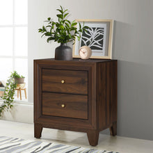 Load image into Gallery viewer, Anza - 2 Drawer Nightstand Bedside Table With Smooth Storage - Walnut