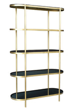 Load image into Gallery viewer, Four Tier Etagere Bookcase - Black / Gold
