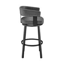 Load image into Gallery viewer, 38" Faux Leather Swivel Low Back, Bar Height Bar Chair - Gray / Black
