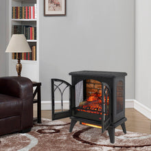 Load image into Gallery viewer, 3D Flame Electric Infrared Quartz Fireplace Stove With Remote Control - Antique Black
