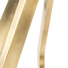 Load image into Gallery viewer, 48" Rounded Marble And Metal Pedestal Base Dining Table - Gold