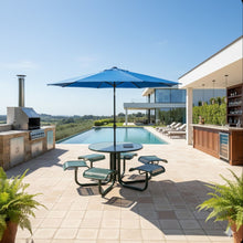 Load image into Gallery viewer, Solar LED Patio Umbrella With Crank Lift And Tilt, 8 Ribs, UV Resistant Canopy For Pool, Backyard & Patio (Without Base) - Blue