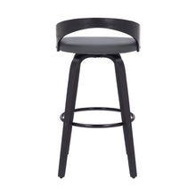 Load image into Gallery viewer, Faux Leather And Iron Swivel Low Back Counter Height Bar Chair - Gray And Black