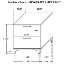 Load image into Gallery viewer, Karena - 2 Drawer Rectangular Nightstand - White