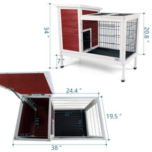 Load image into Gallery viewer, Two Tier Wooden Indoor / Outdoor Rabbit Cage For Small Animals With Runway And Leak-Proof Plastic Tray