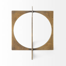 Load image into Gallery viewer, Burnished Circle Square Sculpture (392461) - Gold