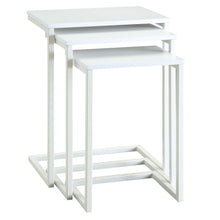 Load image into Gallery viewer, Solid Wood And Steel Nested End Tables (Set of 3) - White