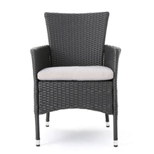 Load image into Gallery viewer, Dimensional Outdoor Dining Chair With Cushion Seat And Iron Frame (Set of 2)