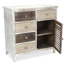 Load image into Gallery viewer, Solid Wood End Table With Five Drawers And Two Shelves - Brown