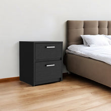 Load image into Gallery viewer, 15.7" x 12.7" x 18.6" Two Drawer Nightstand With Integrated Tech - Black