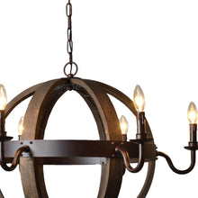 Load image into Gallery viewer, Unique Statement Six Light Metal Chandelier - Brown