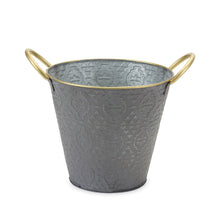 Load image into Gallery viewer, Geometric Round Pot Planters (Set of 3) - Gold / Gray