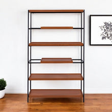 Load image into Gallery viewer, Six Tier Etagere Bookcase - Oak / Black