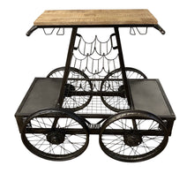 Load image into Gallery viewer, Rustic Rail Car Bar Cart - Black