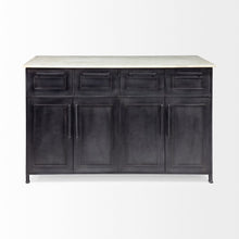 Load image into Gallery viewer, Solid Iron Body Marble Top Kitchen Island With 4 Drawer - Gray