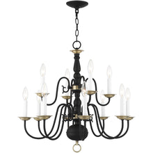 Load image into Gallery viewer, Twelve Light Dimmable Chandelier With Shades - Black