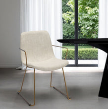 Load image into Gallery viewer, Upholstered Fabric Dining Room Arm Chair - Cream