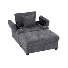 Load image into Gallery viewer, Modern Oversized Chair With Ottoman, Cupholders And USB Charging Ports