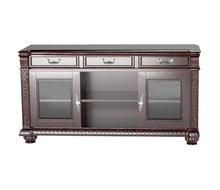 Load image into Gallery viewer, Wood Cabinet Enclosed Storage TV Stand - Dark Brown