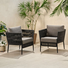 Load image into Gallery viewer, Hanford - Modern Club Chair With Woven Rope Design - Gray